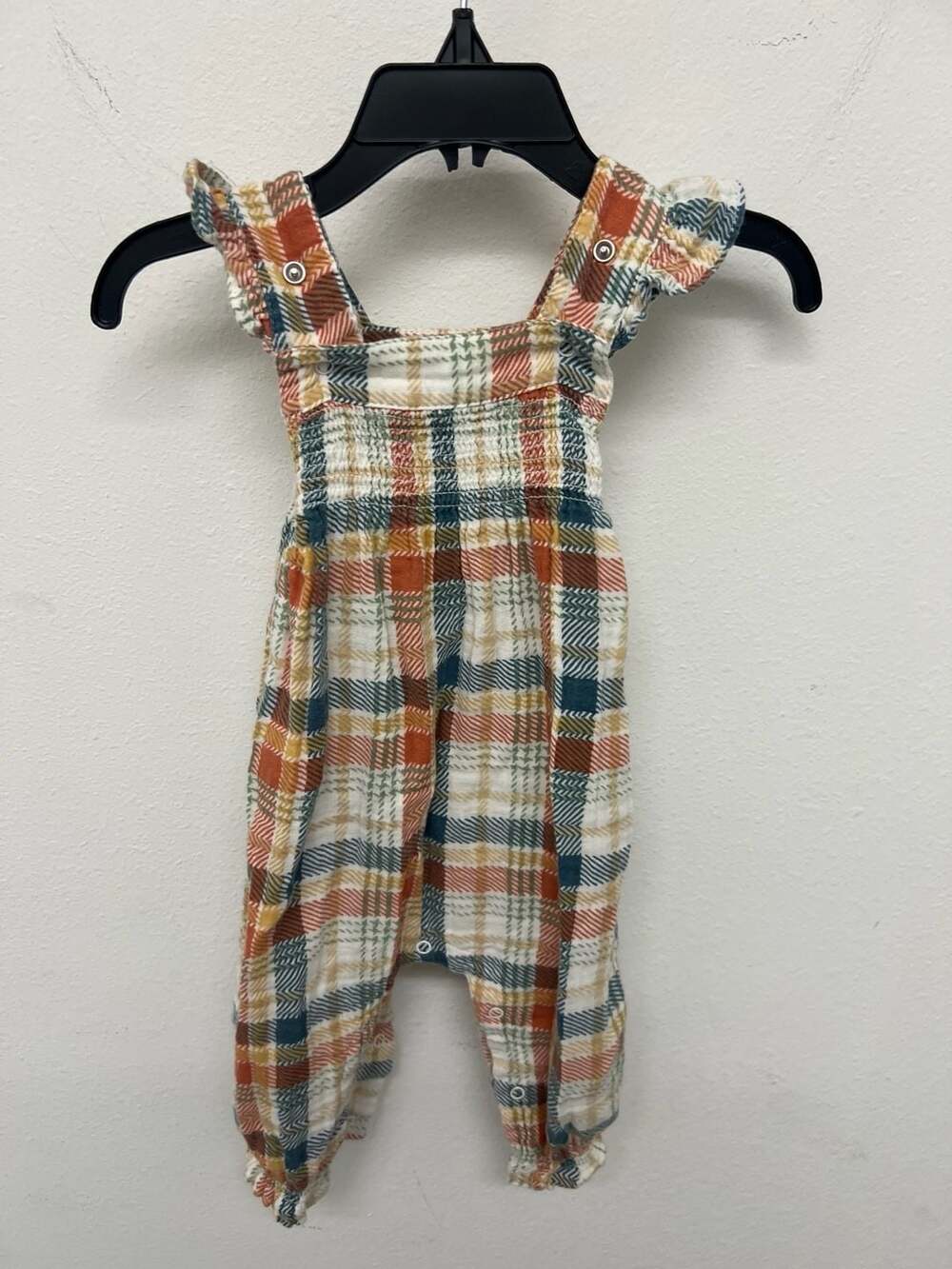 Tullabee Spice Plaid Smocked Romper